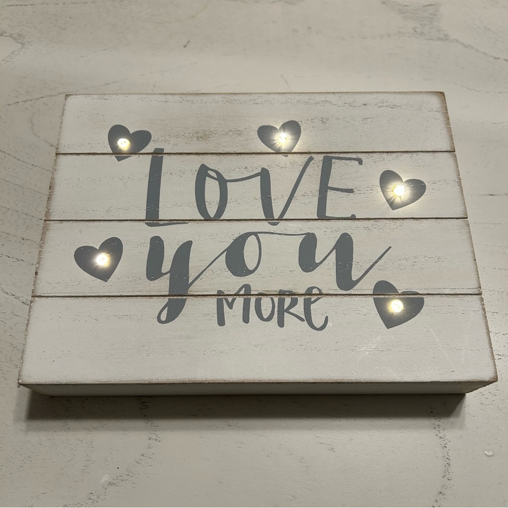 Wooden light up love sign